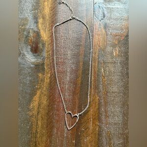 Kendra Scott Silver Open Heart Necklace‎